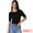 Black, variant on Women's Short Sleeve Basic Lightweight Stretchy T-Shirt XL Black