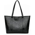 thumbnail image 1 of Retro Crocodile Leather Women Handbag Large Capacity Shoulder Shopping Bag, 1 of 9