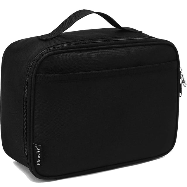 FlowFly - Fiambrera para niños, bolsa suave aislada, mini refrigerador, kit de bolsa térmica para comida para el regreso a la escuela, para niñas, niños, negro