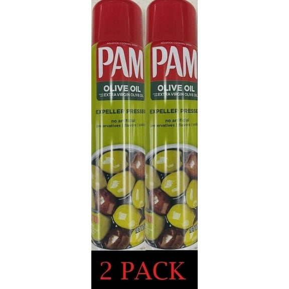 2x PAM EXPELLER PRESSED Extra Virgin OLIVE OIL Spray Non Stick 7 Oz Can 2 PACK