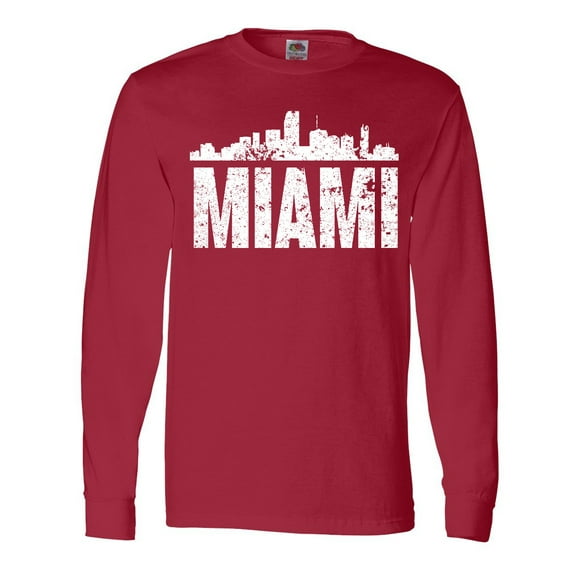 Inktastic Miami Skyline Grunge Long Sleeve T-Shirt