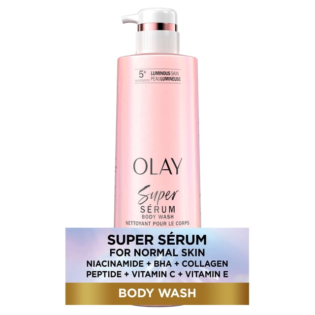 Olay Super Serum Body Wash for Normal Skin, Serum Complex for Luminous Skin