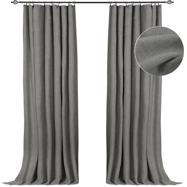 100 Blackout Curtains 63 Inches Long 2 Panels Set, Thermal Insulated