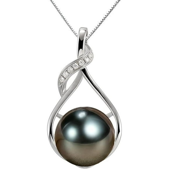 Gifts for Women Wife-Tahitian-Black-Pearl-Necklace-Gift for Wife Wedding Birthday Anniversary Jewelry-Mom Girlfriend Her Mothers Day Gifts for Mom Women Valentines Christmas Day Gifts
