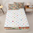 thumbnail image 4 of Manfei Whimsical Trout Zipper Full Size Comforter Sets with Fitted Sheet and 2 Pillowcases, Stripe Lines Zipper Bedding Set, Pink Sage Green, Polkadot Reversible, 4pcs, 4 of 7