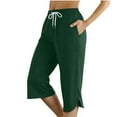 thumbnail image 2 of Summer Pants for Women Postpartum Flare High Waist Womens Fashion Pants Ladies Slim Lightweight Women Slack Womens Winter Running V Shaped Leggings for Yoga with Pockets Green S, 2 of 6