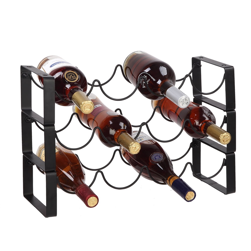 Round Hole Diameter 8CM TUORUI Wine Glass Holder Wine Rack Standing Table Top Wine Rack Decoration Simple assembly 1 Bottle 4 Long Stem Inverted Bottle Holder（Violin model）