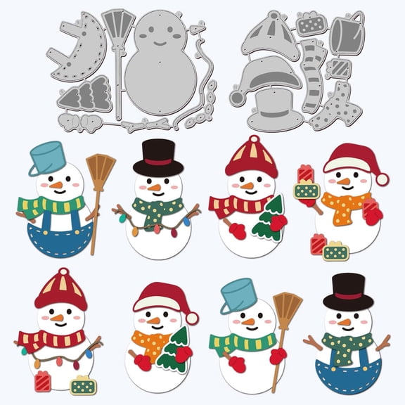 Winter Snowman Cutting Dies Hat Scarf Carbon Steel Die Cuts Christmas Embossing DIY