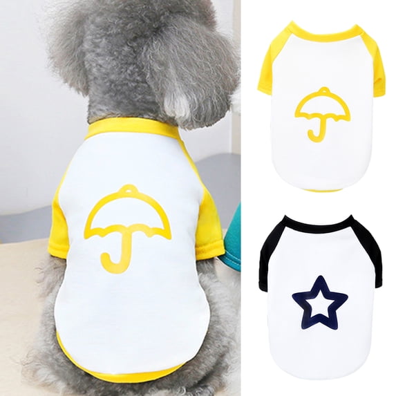 Visland Pet Shirt Star Pattern Sun Protection Decorating Dogs Cats Short Sleeve Tops for Home Wear