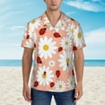 thumbnail image 4 of Goofa Daisy and Ladybug Hawaiian Shirt for Men, Unisex Summer Beach Casual Short Sleeve Button Down Shirts,Aloha Tropical Floral print shirt-Medium, 4 of 9