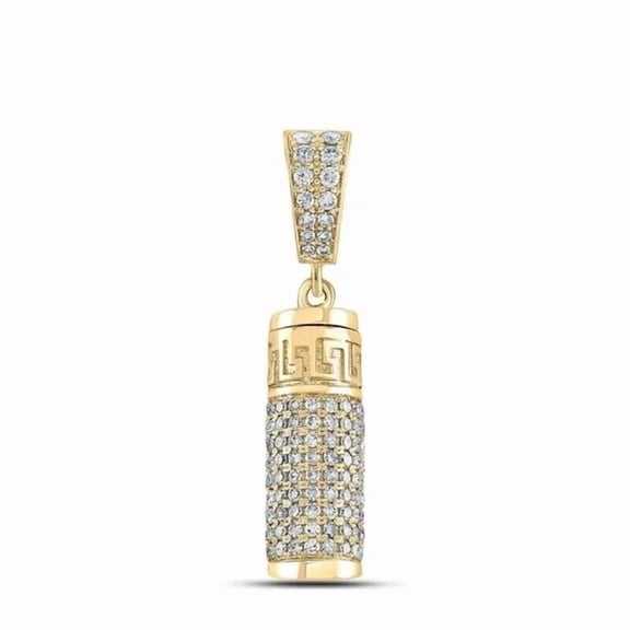 New Jewels 2Ct Round Cut Real Moissanite Womens Urn Cylinder Charm Pendant Necklace 14K Yellow Gold Plated