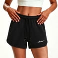 thumbnail image 3 of Women Casual Sweat Shorts Side Split Solid Shorts Elastic Drawstring Short Pants High Waist Lounge Shorts Loose Comfy Athletic Shorts Trendy Soft Summer Outfits Daily Workout Gym Running, 3 of 5