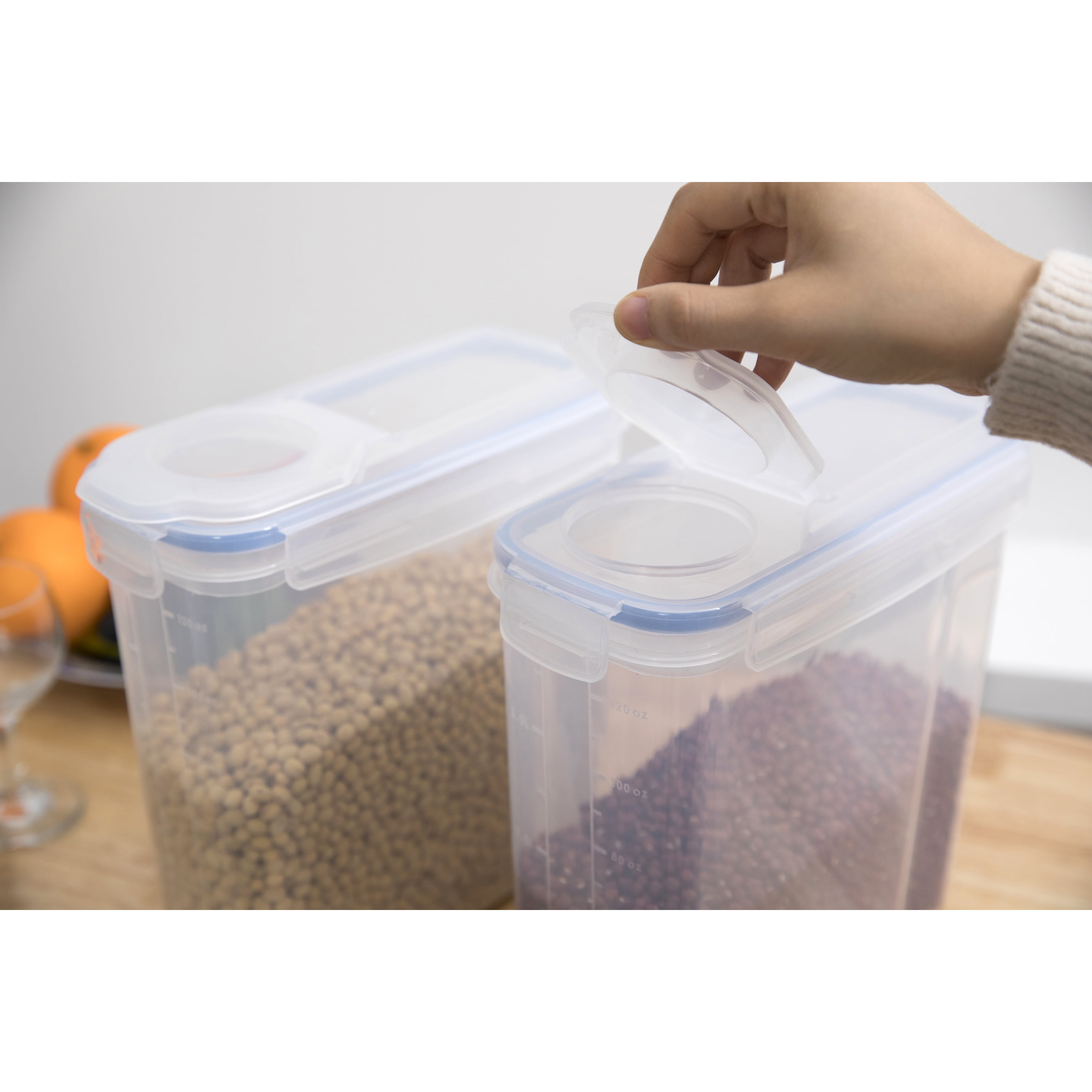 Basicwise Small BPA-Free Plastic Food Cereal Containers with Airtight Spout  Lid (Set of 2) QI003437 - The Home Depot