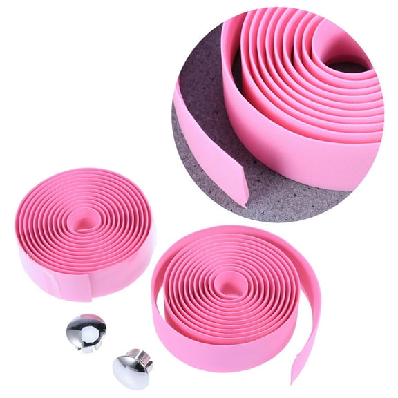 GOOHOCHY  Non-slip Belt Strip Cycling Bicycle Handlebar Tape Ends Glue Pink