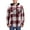 Lava, variant on Men’s Plaid Flannel Button Up Cotton Blend Long Sleeve Hooded Shirt (Pony/Red, XL)