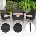 thumbnail image 5 of FDW Patio Furniture Set 4 Pieces Outdoor Rattan Chair Wicker Sofa Garden Pool/Backyard, 5 of 9