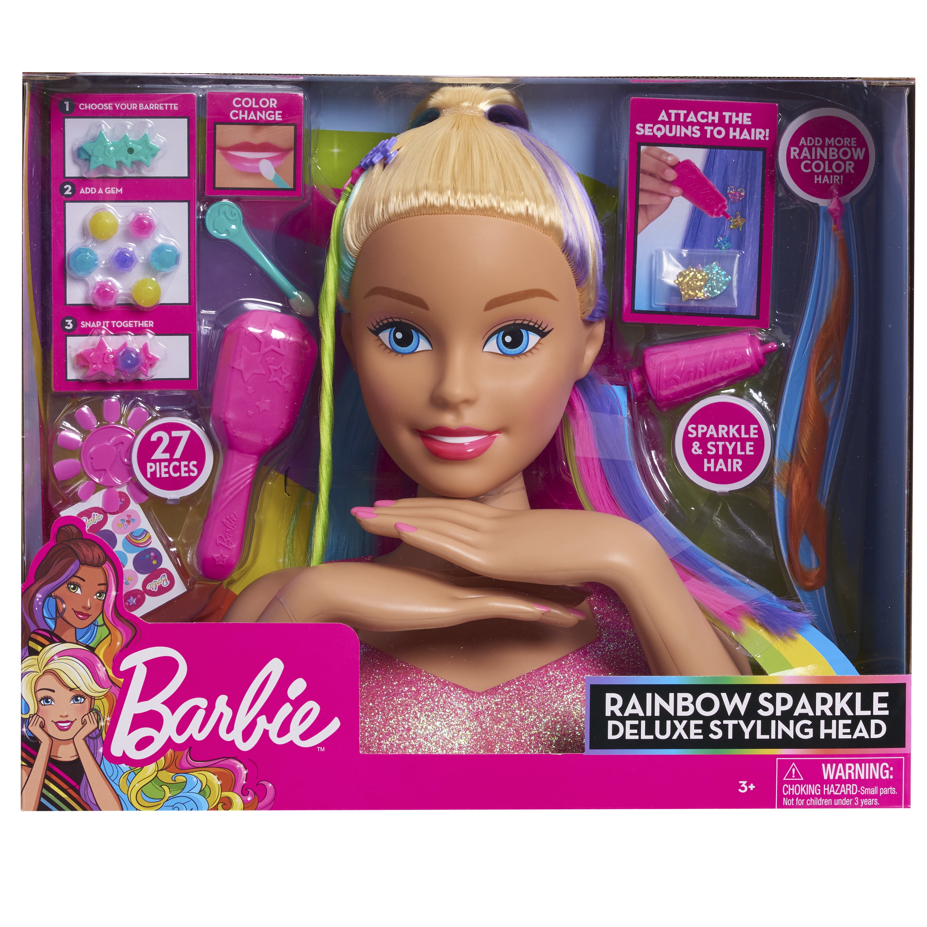 cabeza de barbie para peinar walmart