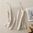 thumbnail image 4 of Gamivast Basic Camisole for Women Spaghetti Strap Tank Tops Sleeveless Undershirts Casual Summer Lightweight Layering Cami Flattering Everyday Lounge Wear Essential Tops Khaki XXXXL, 4 of 7