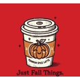 thumbnail image 4 of Just Fall Things Pumpkin Spice Latte Youth Red Crew Neck Short Sleeve Tee-Small, 4 of 4