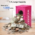 thumbnail image 4 of Piggy Bank, TSV Smart Container Coin Bank, Coin Counter Machine with LCD Counter, Money Counting Jar with Total Amount Displayed, Rose Red, 4 of 7
