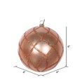 thumbnail image 3 of Vickerman MT198058D 4 in. Rose Gold Candy Glitter Net Ornament - 3 per Bag, 3 of 3