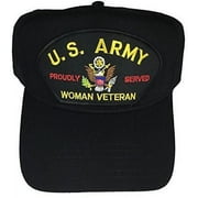 US ARMY WOMAN VETERAN PROUDLY SERVED HAT CAP FEMALE SOLDIER PRIDE VET