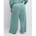 thumbnail image 3 of Hanes Originals Women's Fleece Palazzo Pants, 28.5" (Plus Size) Salt Pool Green 4X, 3 of 4