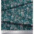thumbnail image 3 of Soimoi Polyester Crepe Fabric Leaves & Floral Block Printed Fabric 1 Yard 52 Inch Wide, 3 of 3