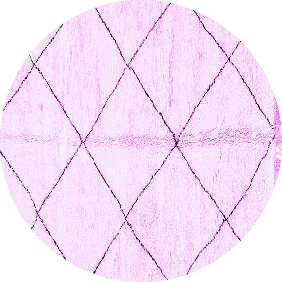 Ahgly Company Indoor Round Solid Purple Modern Area Rugs, 3' Round