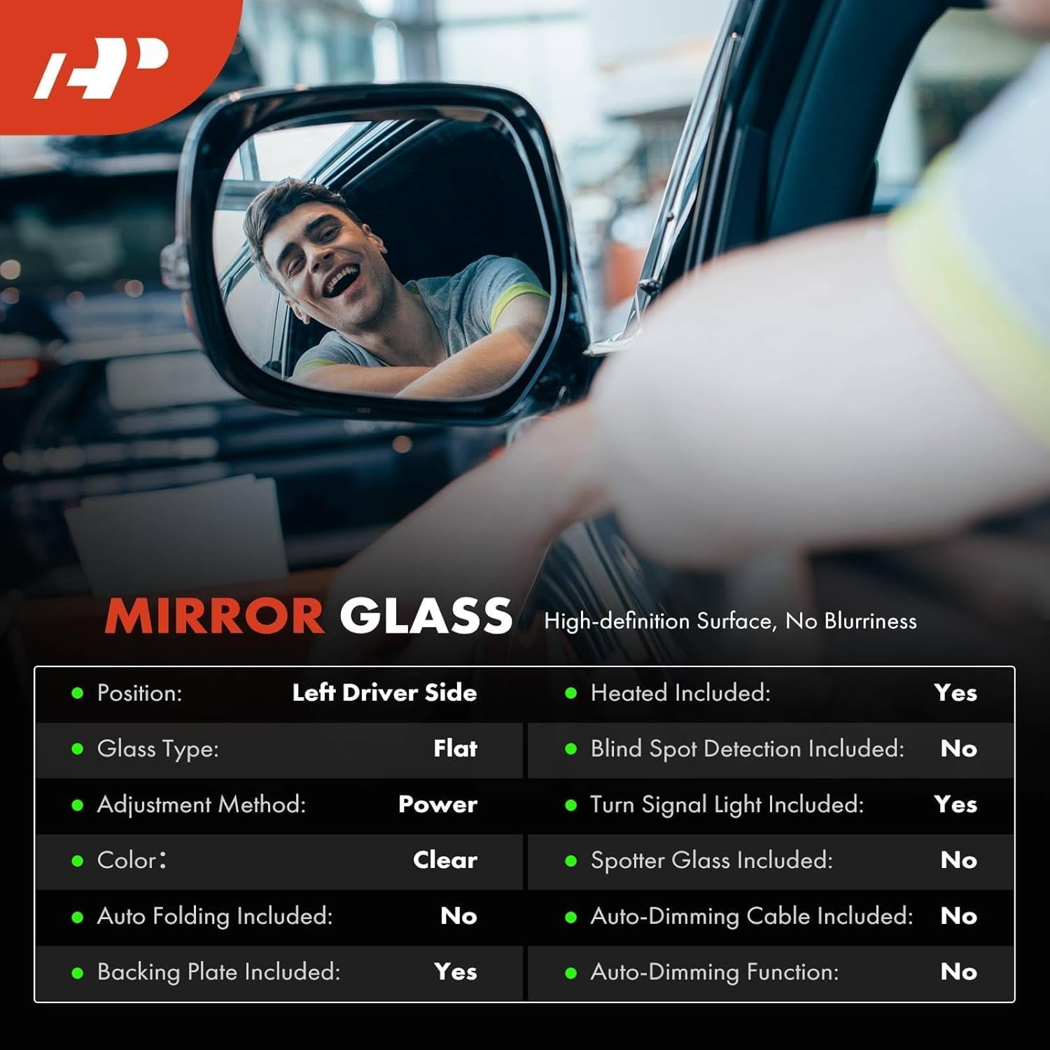 A-Premium Driver Side Heated Mirror Glass - Compatible with 2003-2007 Chevy Silverado, Avalanche, Suburban, Tahoe & GMC Sierra, Yukon & Cadillac Escalade - Exterior Side View Mirror with Turn Signal