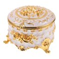 thumbnail image 1 of Alloy Jewelry Organizer Decorative Relief Flower Pattern Trinket Box Vintage Style Jewelry Box, 1 of 7