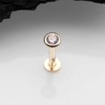 thumbnail image 2 of 14 Karat Gold OneFit Threadless Bezel Set Gem Top Flat Back Stud Labret, 2 of 5