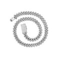 thumbnail image 2 of Iced Out Lab Grown VVS Diamond Prong Cuban Link White Gold Chain 10K/14K, 2 of 4