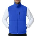 thumbnail image 3 of Satankud Mens Lightweight Softshell Vest Windproof Sleeveless Outerwear Zip Up Jacket Fleece Lined Waterproof Vest Outerwear for Running Hiking Travel Blue-S, 3 of 10
