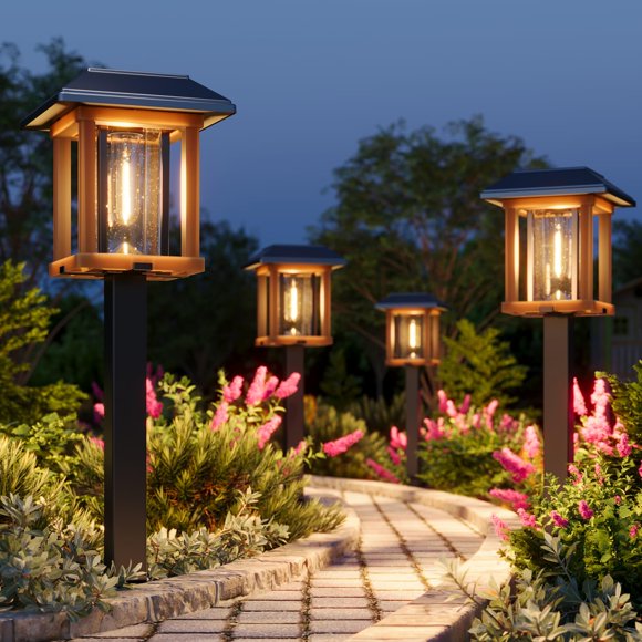 Luces solares para senderos XMCOSY+ de doble tono, 25 lm, resistentes al agua IP65