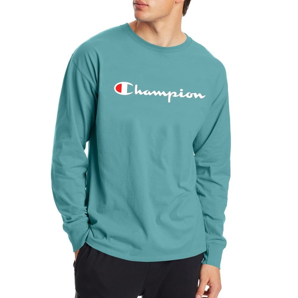 Champion - Champion Men's Script Logo Classic Long Sleeve Graphic Tee ...