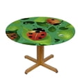 thumbnail image 3 of BANET  Leaves and Ladybugs print Round Tablecloth,WashableTable Cloth Decorative Table Cover for Dining Table Camping 31"-35, 3 of 8