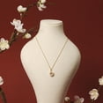 thumbnail image 3 of 14K Gold Grade A Natural Jade Peace Buckle Necklace for Women, National Style Design, Lunar New Year Lucky Charm, 3 of 5