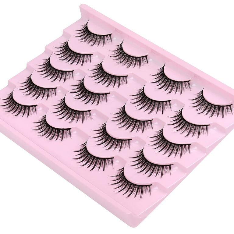 Manga Lashes Natural Look False Eyelashes Anime Lashes Mink Wispy Fluffy  Spiky 3D Volume Eyelashes Pack Korean Japanese Asian Cosplay Fake Eyelashes