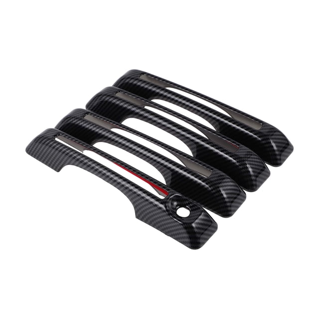 4pcs Cubierta del mango de la puerta exterior Protector del mango de la puerta del automóvil para Ford Maverick 2022-2023 Patrón de fibra de carbono negro