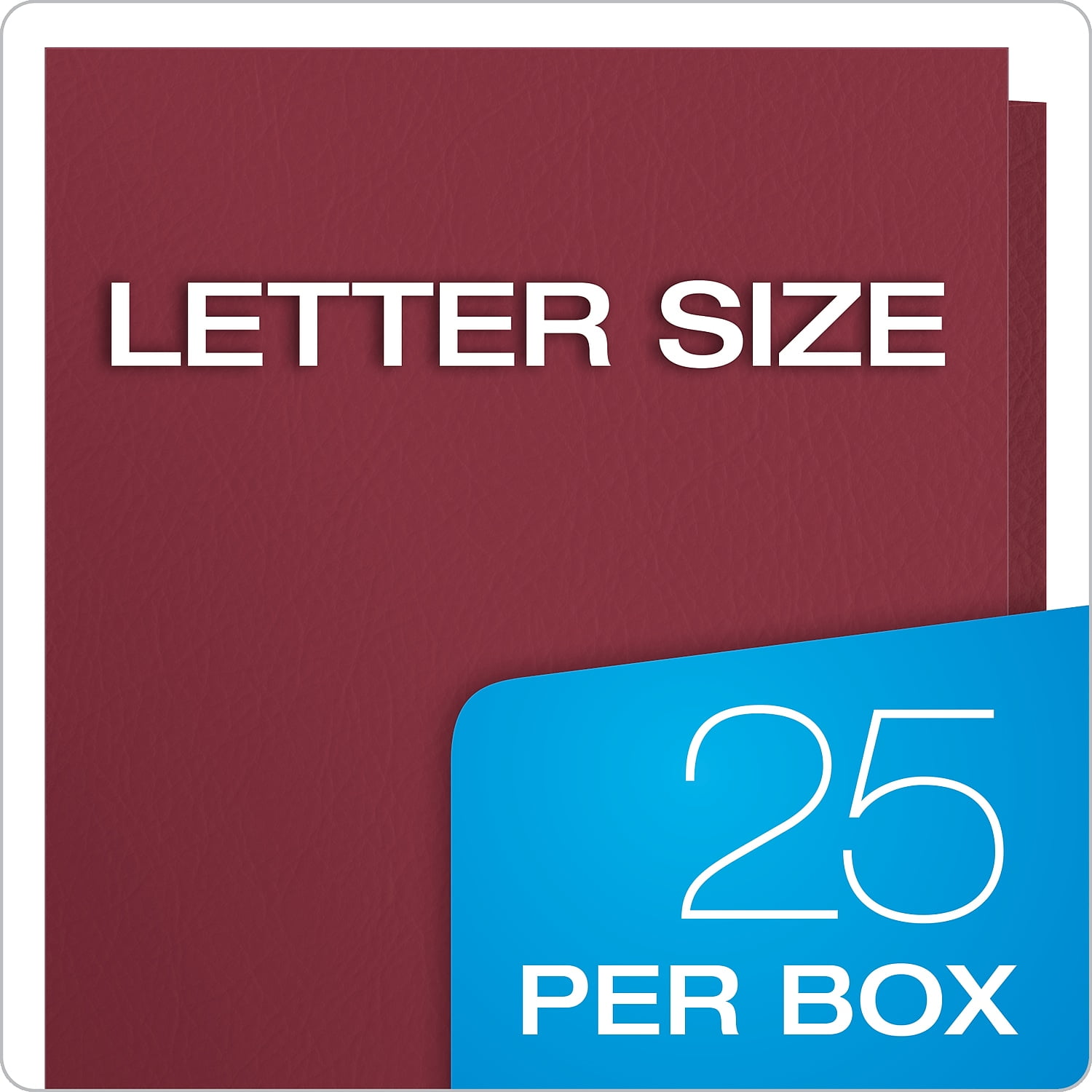 Oxford Twin-Pocket Folder, Embossed Leather Grain Paper, 0.5" Capacity, 11 x 8.5, Burgundy, 25/Box