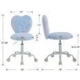 thumbnail image 3 of Guyou Cute Fuzzy Kids Chair, Faux Fur Rolling Swivel Children Desk Chair, Adjustable Student Task Chair Vanity Chair with Heart Shaped Back for Bedroom Living Room Study Room Kids Room , Dreamy Blue, 3 of 10