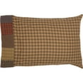 thumbnail image 6 of VHC Brands Ridge Plaid Cotton Rustic Bedding Patchwork Standard Pillow Case Set of 2, Cedar Green, 6 of 6
