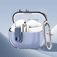 thumbnail image 3 of Galaxy Buds 3 Case/ Galaxy Buds 3 Pro Case for Women Men, Transparent Clear Carabiner Automatic Pop-up Design with Keychain Minimalist Case Cover for Samsung Galaxy Buds 3/ 3 Pro, Blue, 3 of 7