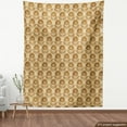 thumbnail image 4 of Ambesonne Retro Fabric by the Yard Upholstery, Art Deco Prehistoric Flower, 1 Yard, Beige and Caramel, 4 of 5
