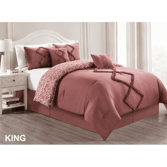 Adelphi Dusty Rose King size 5pc comforter set