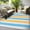 MULTI, variant on World Rug Gallery Contemporary Stripe Reversible Recycled Plastic Outdoor Picnic Mat, Camping Rug, RV Rug - BLUE 3'3"x5'