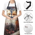 thumbnail image 6 of Naloa Romantic Flower Fox Couple Apron Kitchen Aprons with Pockets for Women Men Chef, 6 of 8