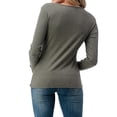 thumbnail image 5 of A2Y Women's Ribbed Basic Solid Stretchable Long Sleeve Crew Neck Top Shirts Olive L, 5 of 6