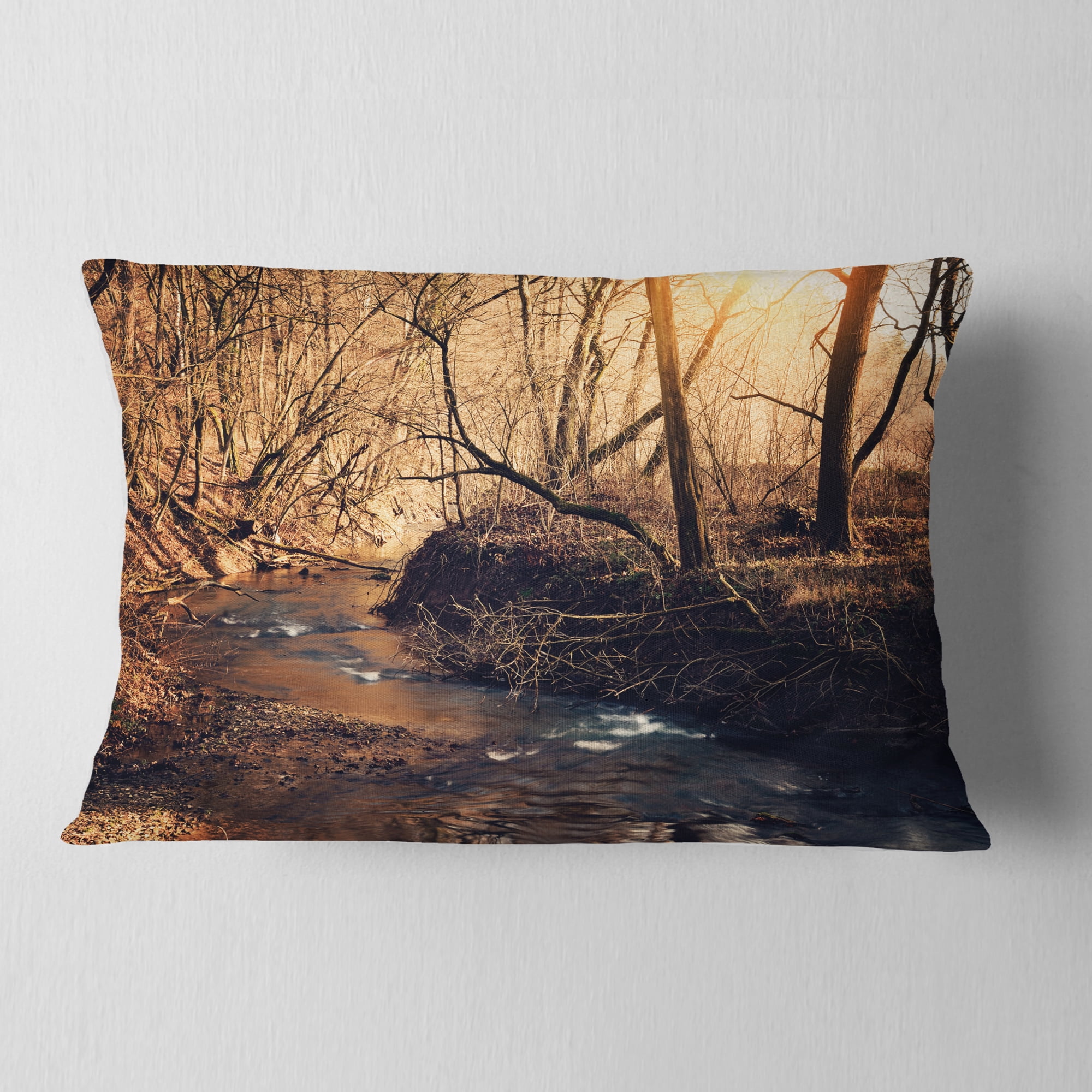 Designart 12" x 20" Green Polyester Throw Pillow